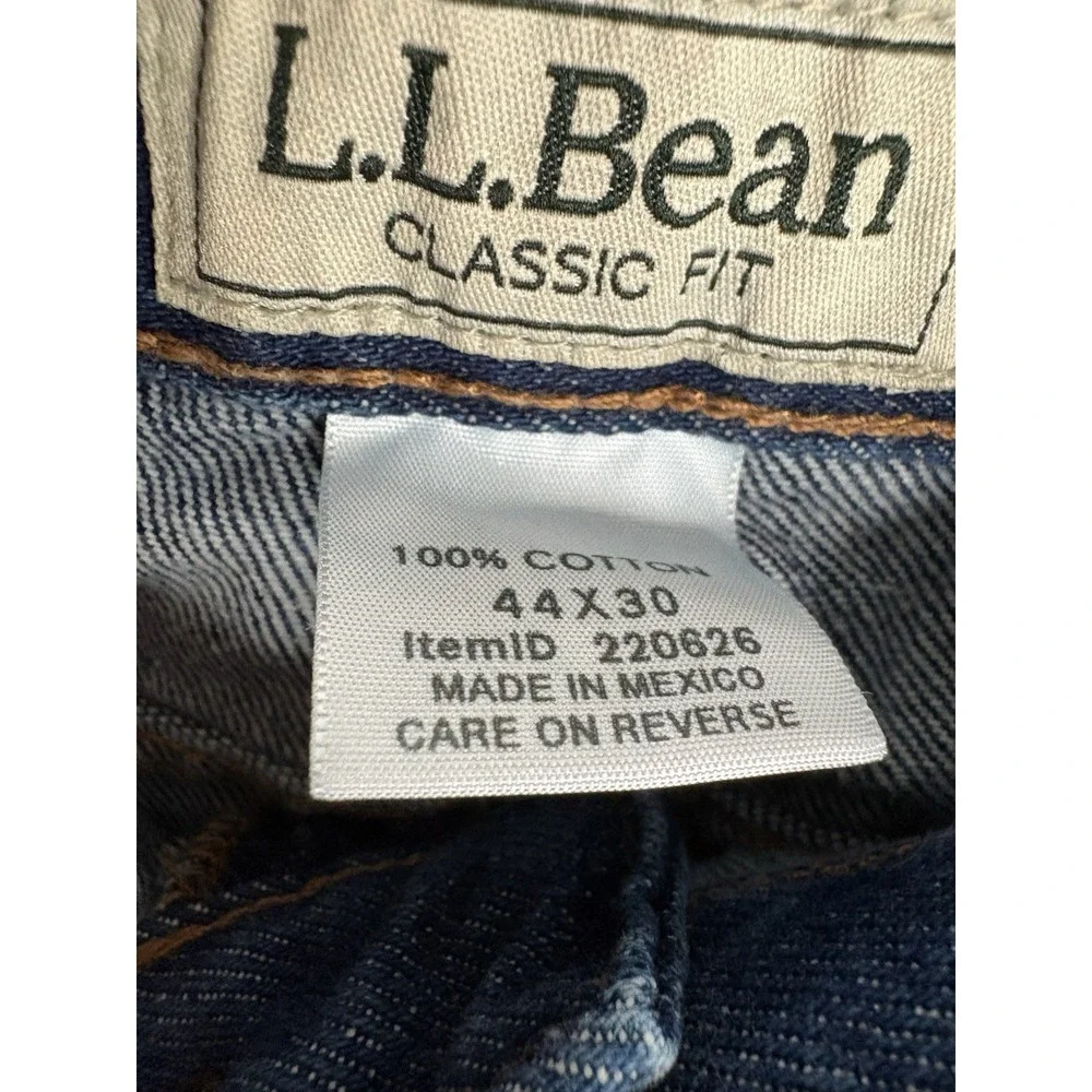 LL Bean Men's 44x30 Classic Fit Jeans 100% Cotton 220626 Dad Cabin Outdoors